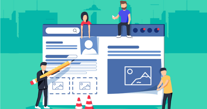 People are designing and editing a website interface.